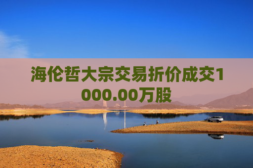 海伦哲大宗交易折价成交1000.00万股