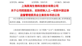 突发！688366，实控人被证监会立案！