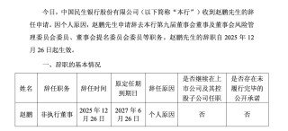 大家保险总助赵鹏辞任民生银行董事，此前曾陷“失联”传闻