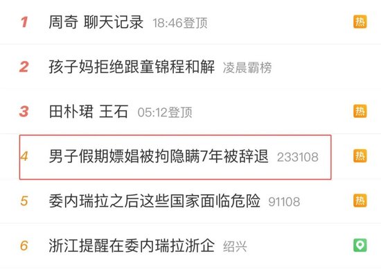 上热搜！一银行员工嫖娼被拘，却隐瞒7年  第1张